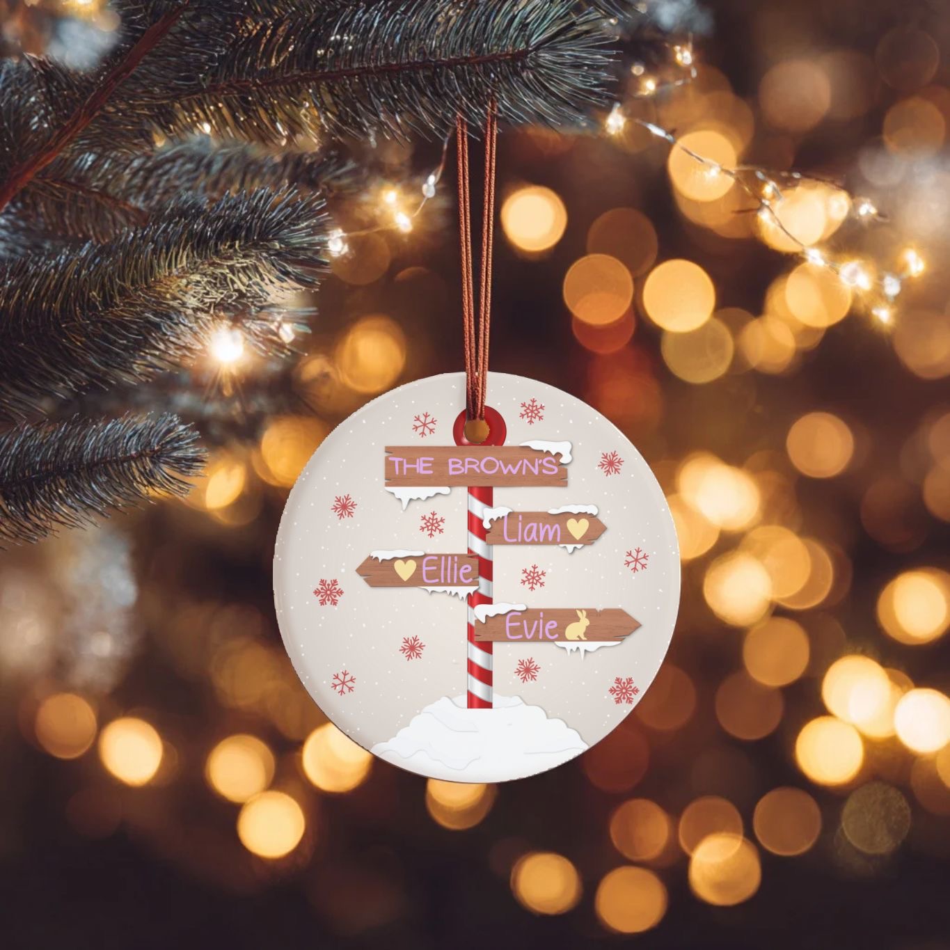 Personalised Christmas Family Tree Bauble Ornament