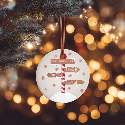 Personalised Christmas Family Tree Bauble Ornament