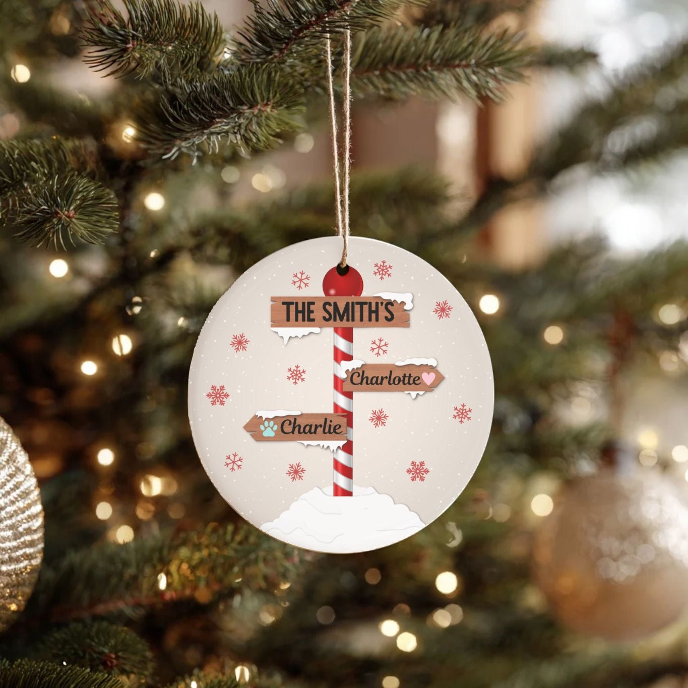 Personalised Christmas Family Tree Bauble Ornament