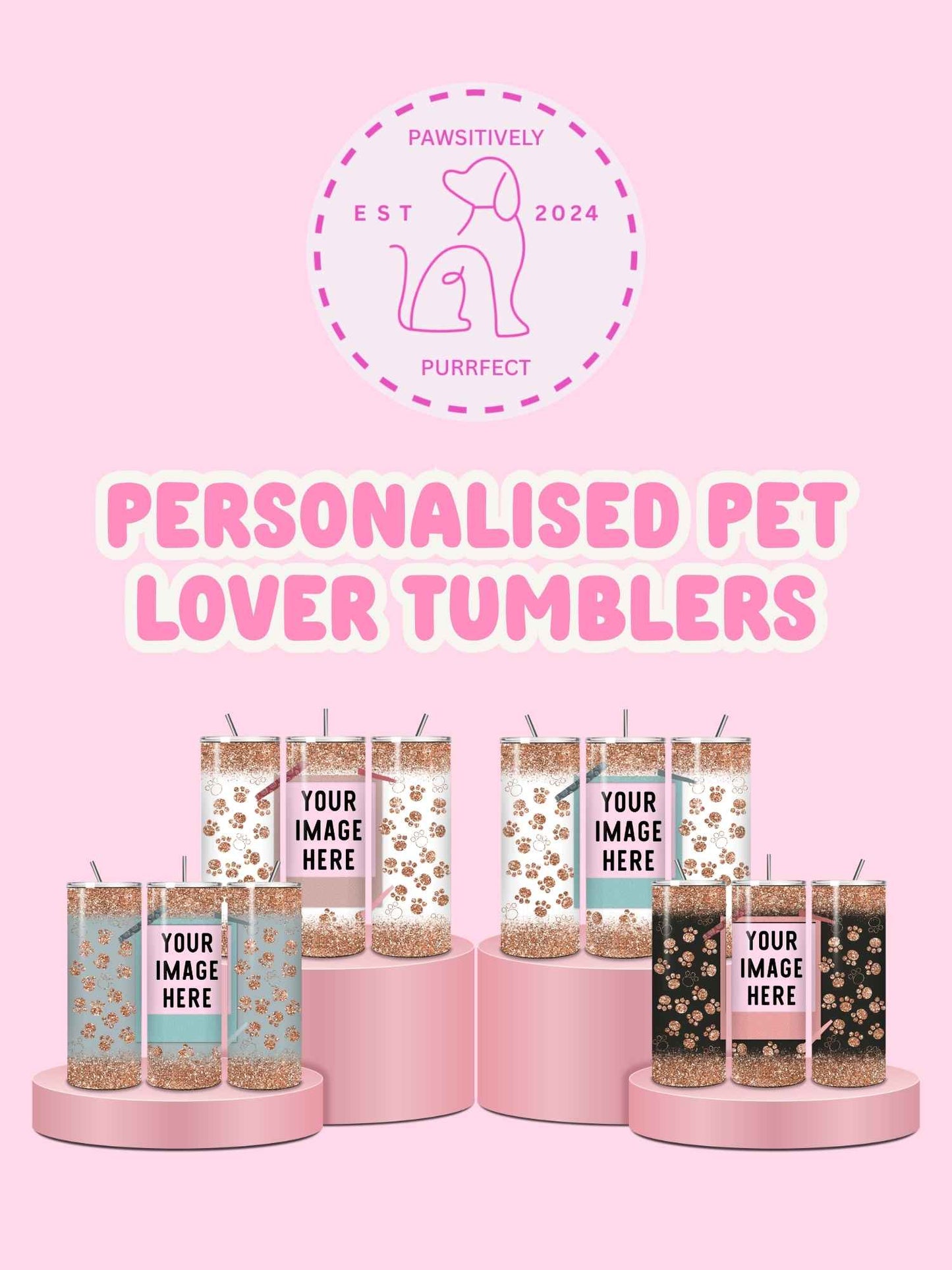 Personalised Pet Lover Photo Thermal Stainless Steel Tumbler 20oz