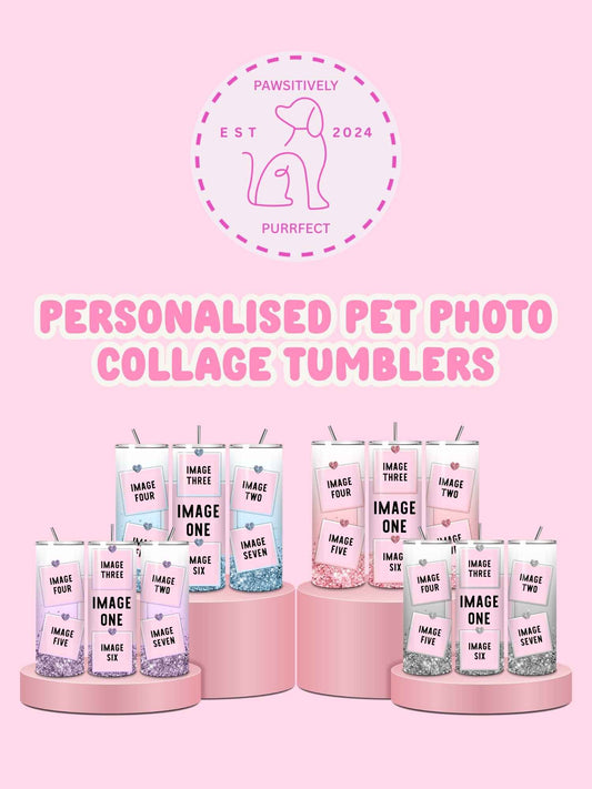 Personalised Pet Photo Collage Thermal Stainless Steel Tumbler 20oz