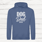 Blue hoodie with 'DOG Dad' text on a wooden background