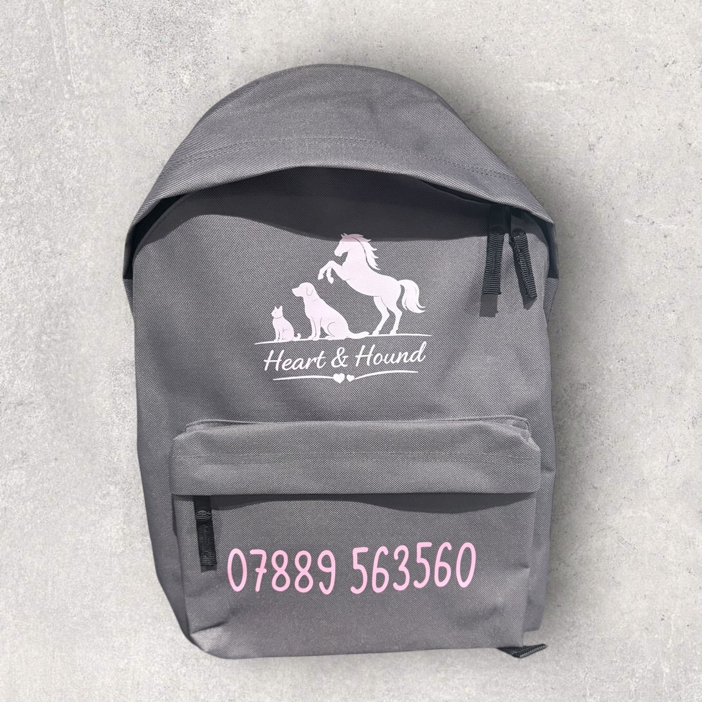 Personalised work backpack for dog walkers and pet professionals
