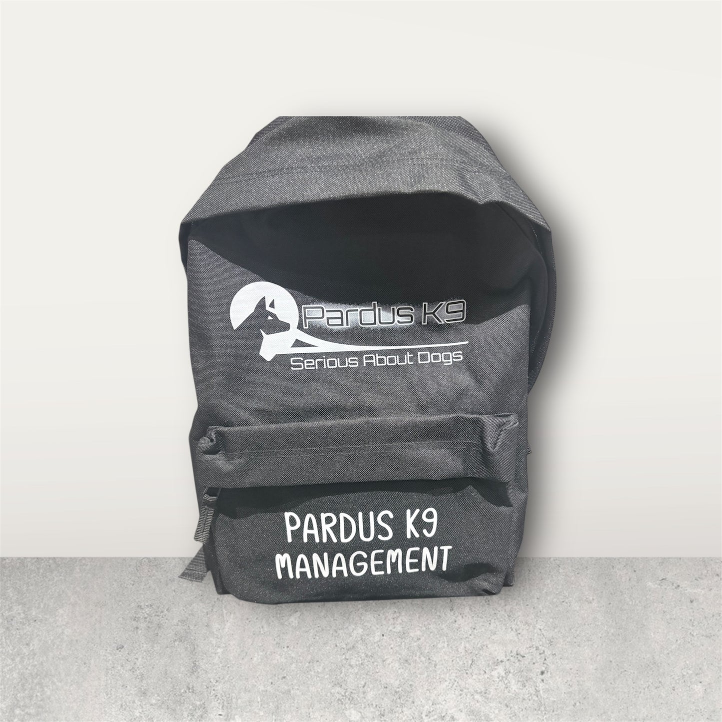 Branded business backpack showing personalised logo design