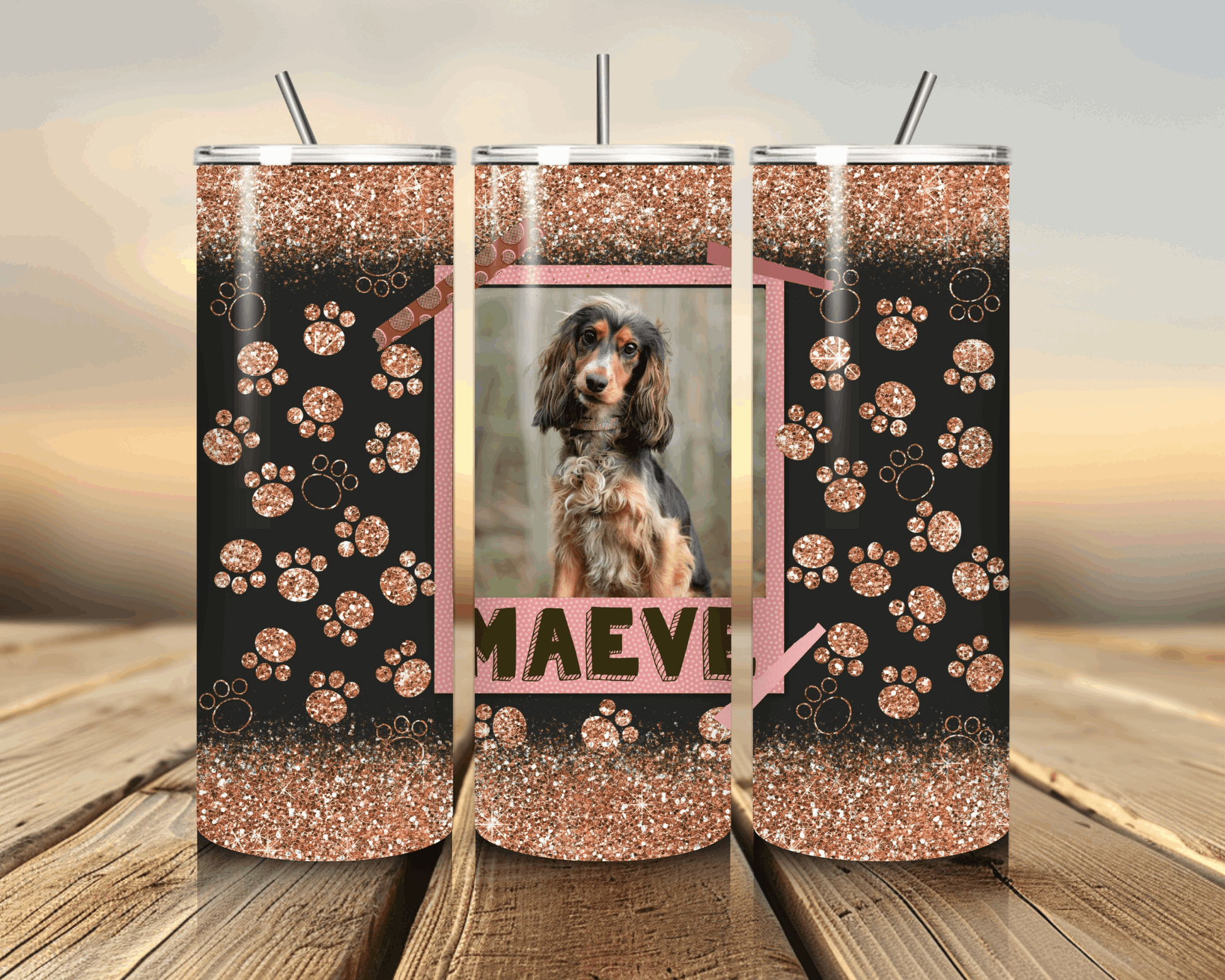 Custom pet photo thermal stainless steel tumbler