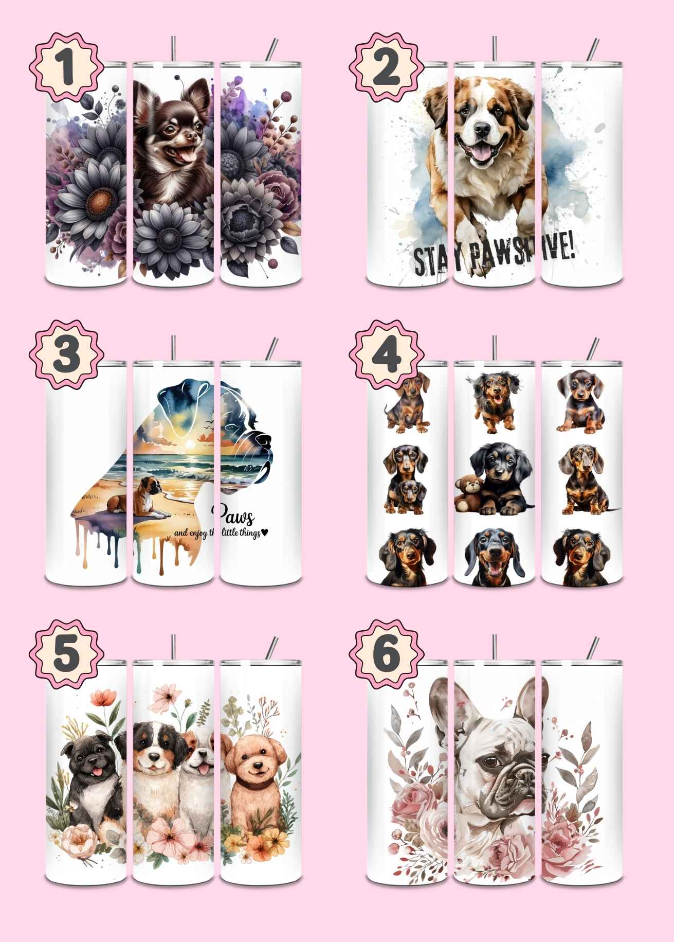Dog lover 20oz thermal tumbler with themed design