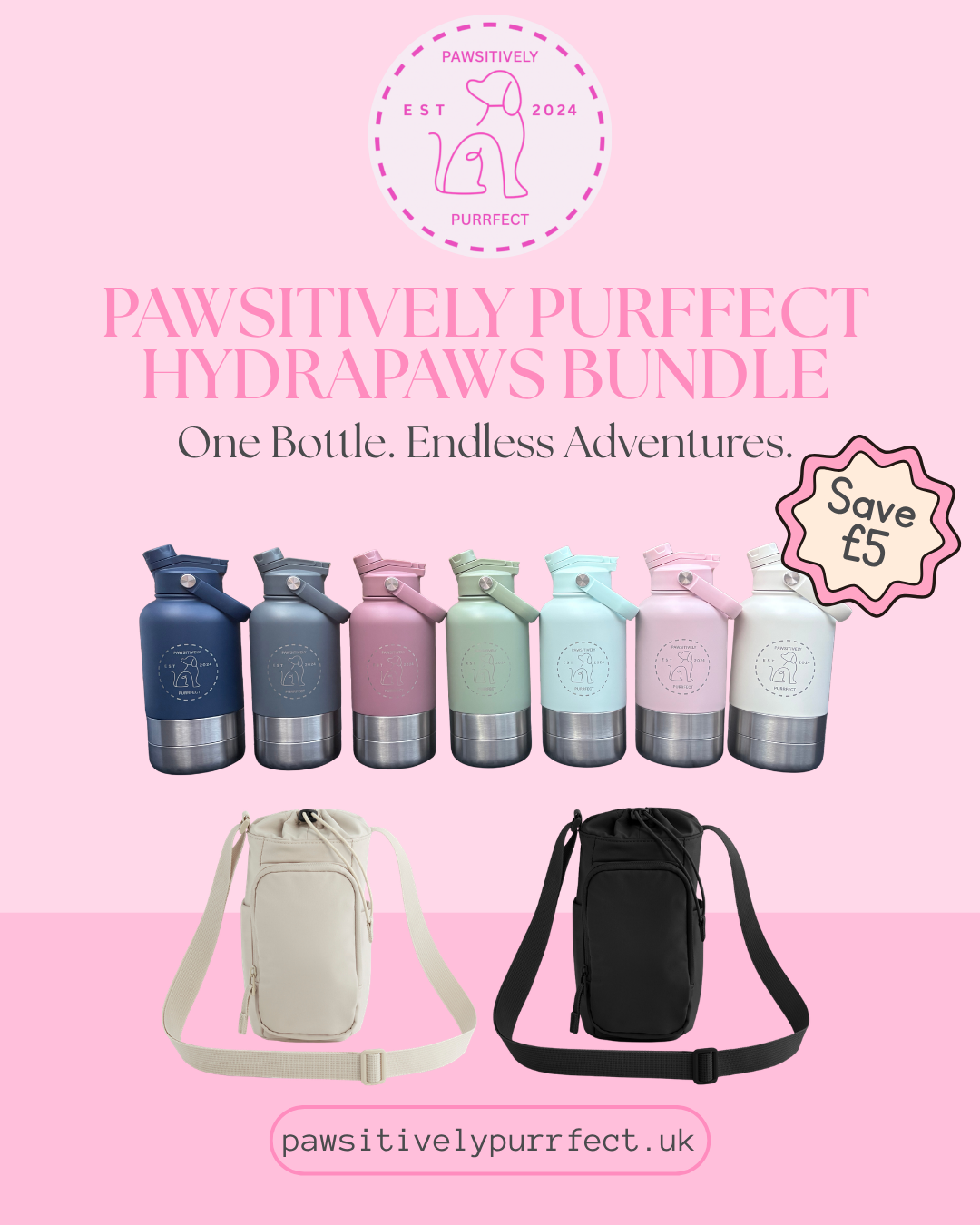 Hydra Paws bottles with bags