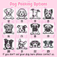 Peeking dog breed design options for personalised T-shirts