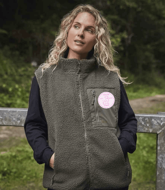 Branded fleece gilet for dog groomers and pet professionals