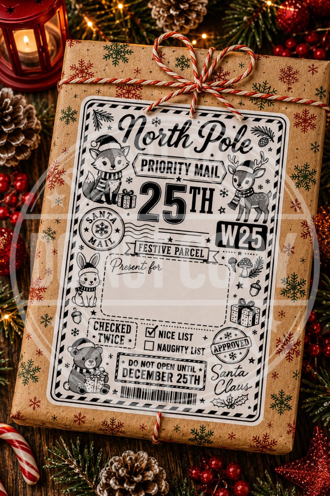 Custom Christmas gift labels personalised with names