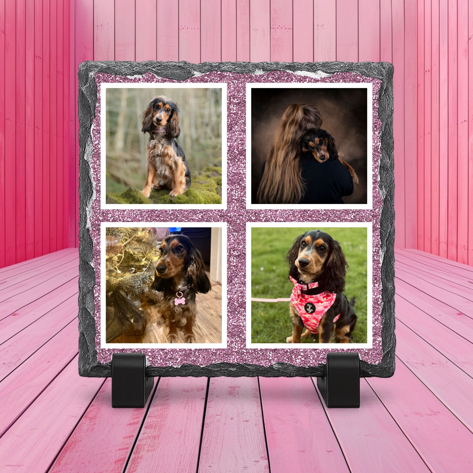 Personalised pet photo keepsake slate for the home