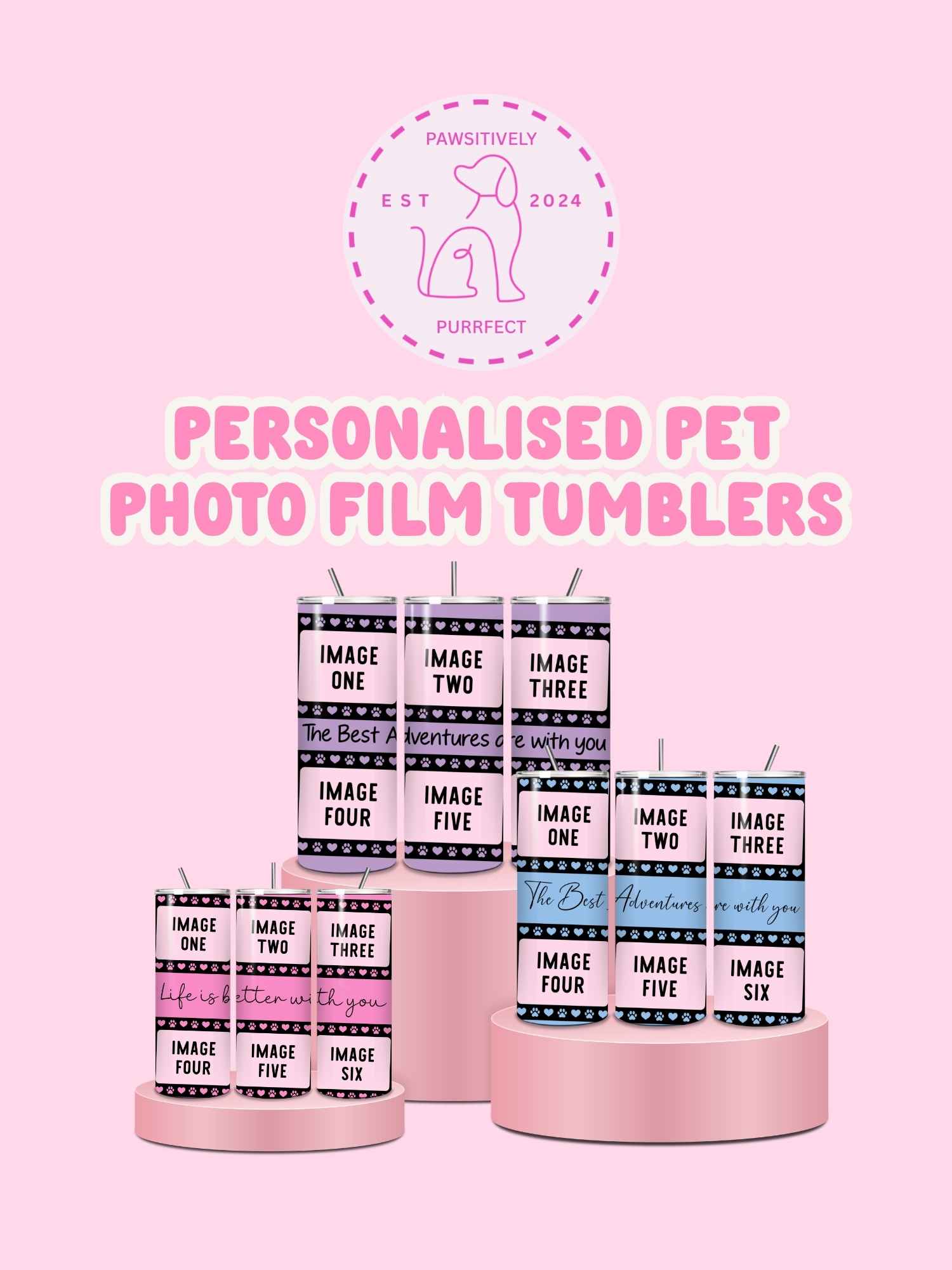 Personalised 20oz pet photo thermal tumbler