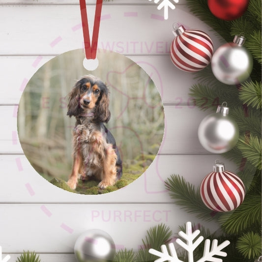Personalised photo MDF Christmas bauble with pet photo