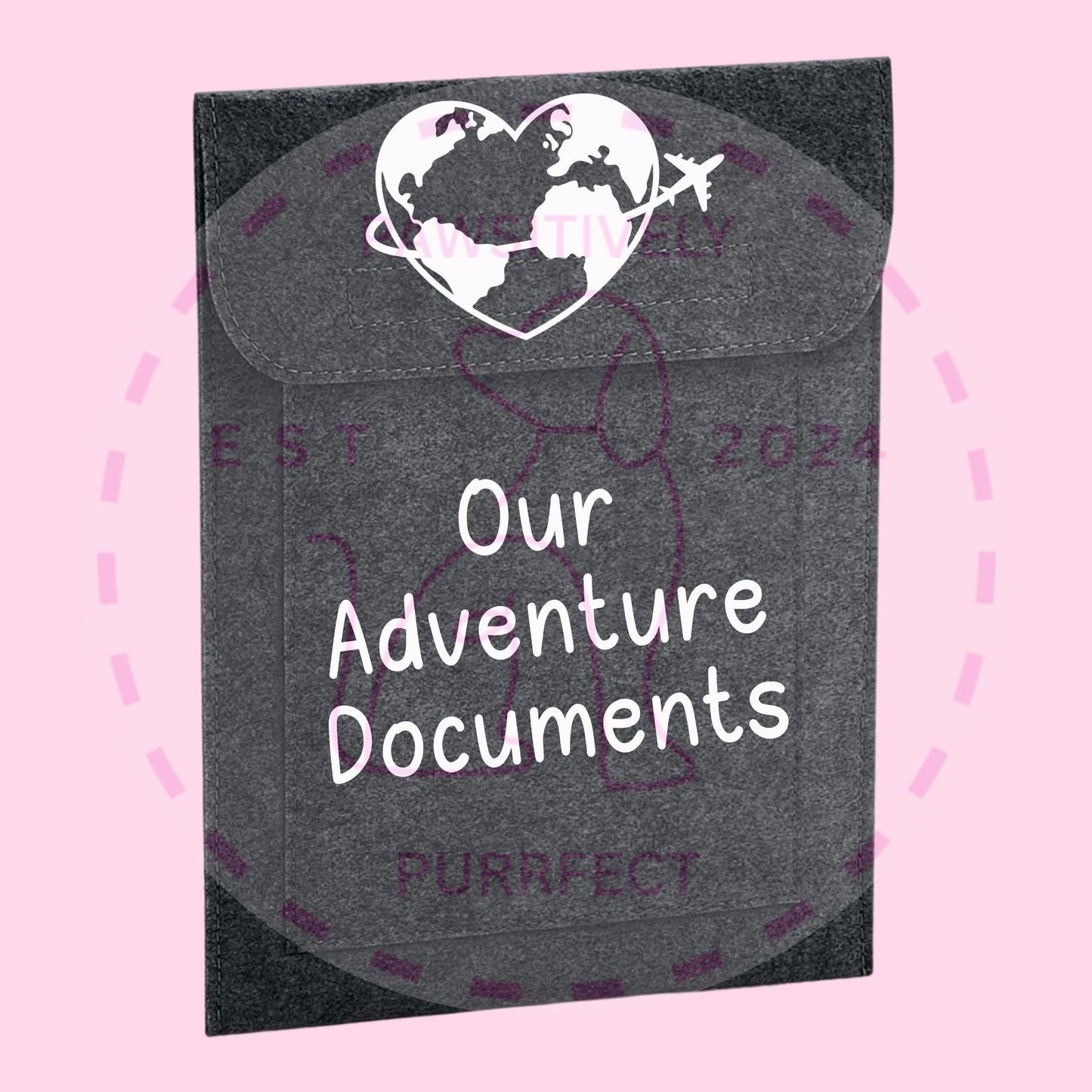 Personalised travel document wallet for passport and travel documents