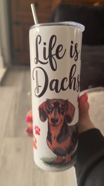 Pet Themed Thermal Stainless Steel Tumbler 20oz - Dogs | Pet Gifts For Humans | Choose Design