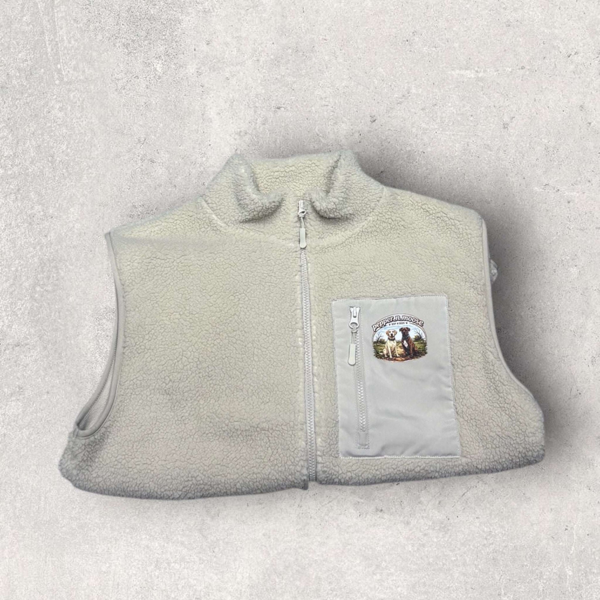 Personalised Borg fleece workwear gilet with business logo