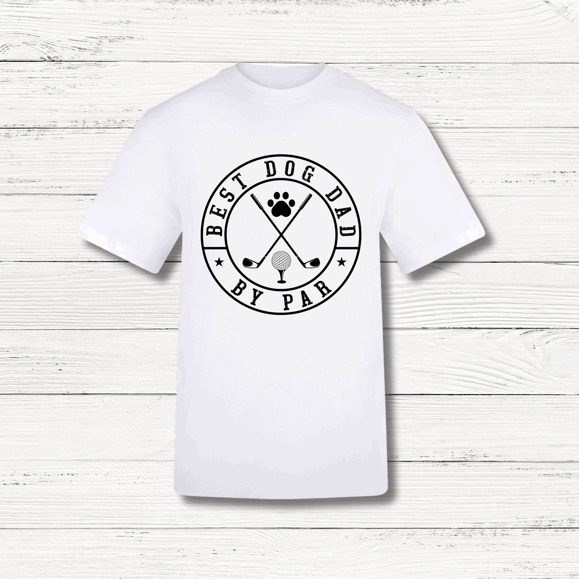 White T-shirt with Best Dog Dad by Par design