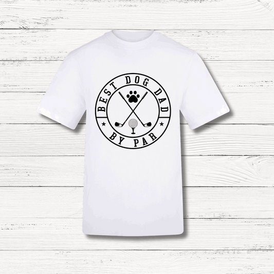 White T-shirt with Best Dog Dad by Par design