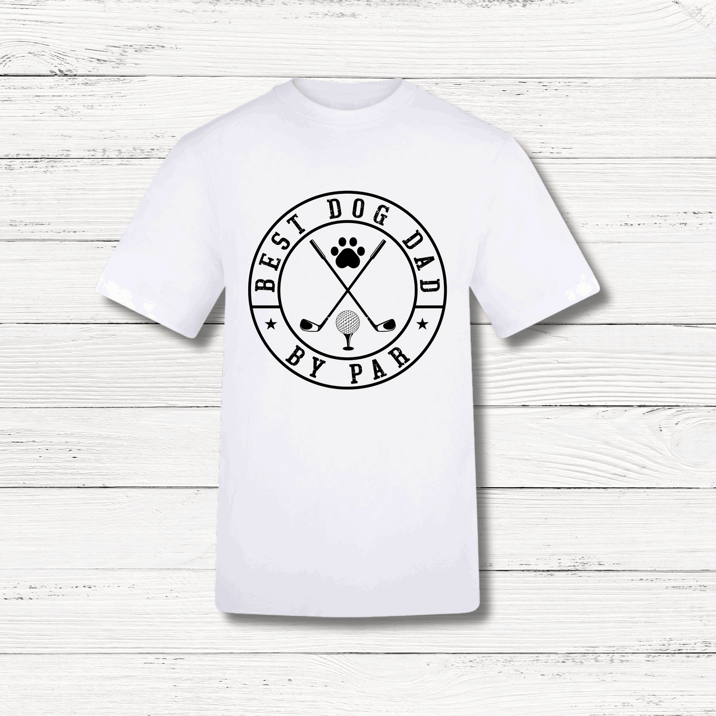 White T-shirt with Best Dog Dad by Par design